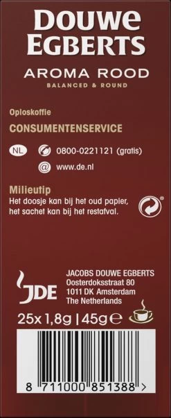 Douwe Egberts Aroma Rood Sticks Oploskoffie - 6 X 25 Zakjes 13 Douwe Egberts Aroma Rood Sticks Oploskoffie - 6 X 25 Zakjes -Koffie en Thee Verkoop 492x1200