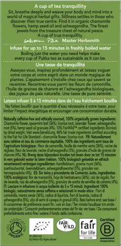 Pukka Peace Thee, Met Kamille, Munt, Ashwagandawortel En Granulen Van Hennepzaadolie - 4 X 20 Zakjes - GB-BIO-05 -Koffie en Thee Verkoop 590x1200 1