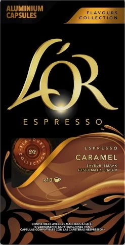 L'OR Espresso Caramel Koffiecups - 10 X 10 Capsules -Koffie en Thee Verkoop 611x1200 2