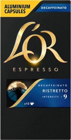 L'OR Espresso Ristretto Decaffeinato - Intensiteit 9/12 - 10 X 10 Capsules -Koffie en Thee Verkoop 611x1200