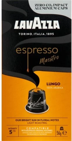 Lavazza Espresso Lungo - Aluminium Nespresso Capsules - 10 Stuks -Koffie en Thee Verkoop 614x1200