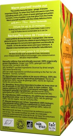 Pukka Three Ginger Thee, Met Kurkuma, Gember En Galangawortel - 4 X 20 Zakjes - GB-BIO-05 -Koffie en Thee Verkoop 648x1200 1