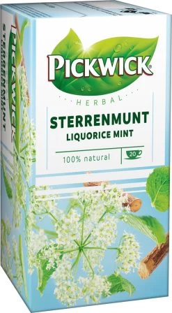 Pickwick Sterrenmunt Kruidenthee - 4 X 20 Zakjes -Koffie en Thee Verkoop 662x1200 2