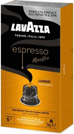 Lavazza Espresso Lungo - Aluminium Nespresso Capsules - 10 Stuks -Koffie en Thee Verkoop 664x1200