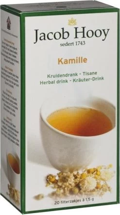 Jacob Hooy Kamille Theezakjes 20 Stuks -Koffie en Thee Verkoop 670x1200 1