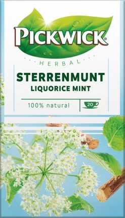 Pickwick Sterrenmunt Kruidenthee - 4 X 20 Zakjes -Koffie en Thee Verkoop 687x1200 2