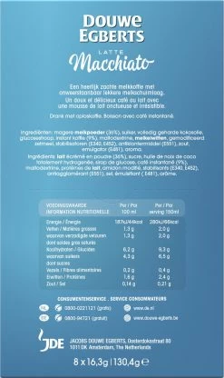 Douwe Egberts Verwenkoffie Latte Macchiato Oploskoffie - 5 X 8 Zakjes -Koffie en Thee Verkoop 713x1200 2