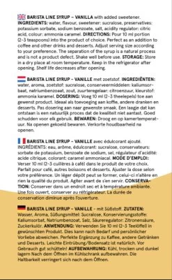 Fitcy | Koffiesiroop | Vanille | Barista Syrup | Zero | Vegan | Vetvrij | Suikervrij | Keto-vriendelijk | Koffie | Siroop | 1L -Koffie en Thee Verkoop 739x1200 2