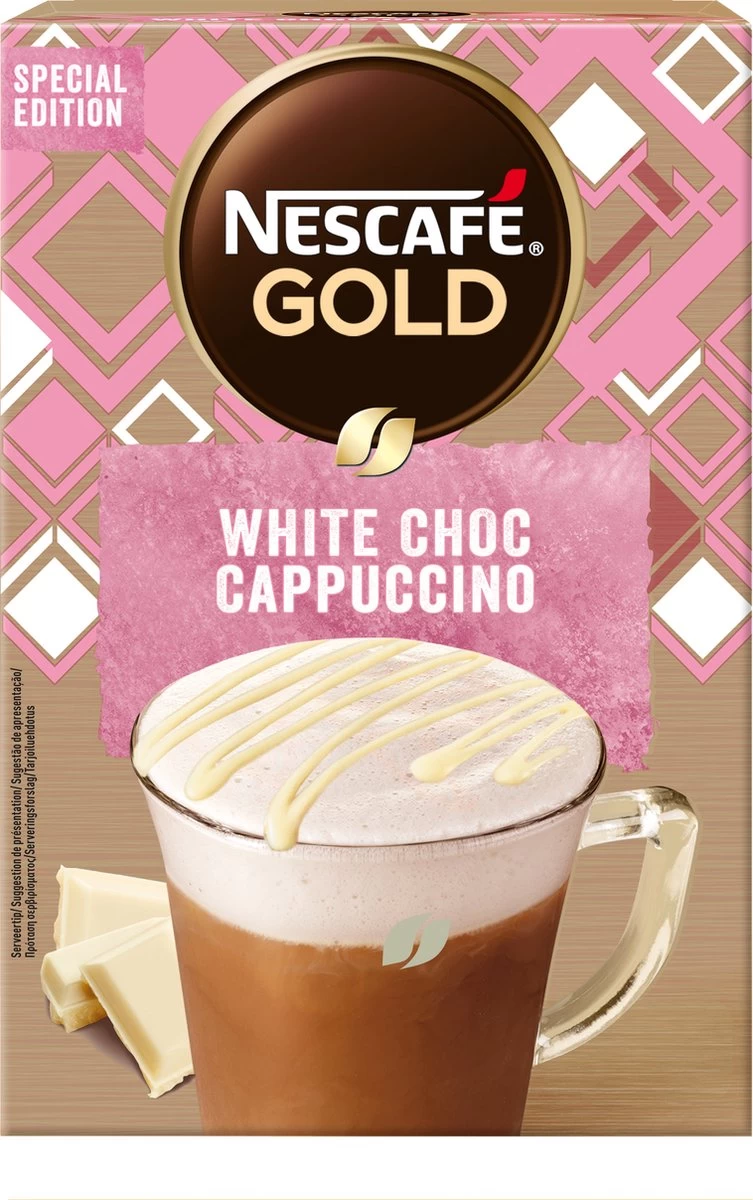 NESCAFE GOLD White Choc Cappuccino 6 Doosjes à 8 Zakjes 4 NESCAFE GOLD White Choc Cappuccino 6 Doosjes à 8 Zakjes - Afbeelding 2