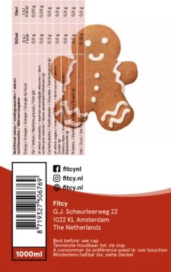 Fitcy | Koffiesiroop | Gingerbread | Barista Syrup | Zero | Vegan | Vetvrij | Suikervrij | Keto-vriendelijk | Koffie | Siroop | MET DOSEERPOMP | 1L -Koffie en Thee Verkoop 759x1200