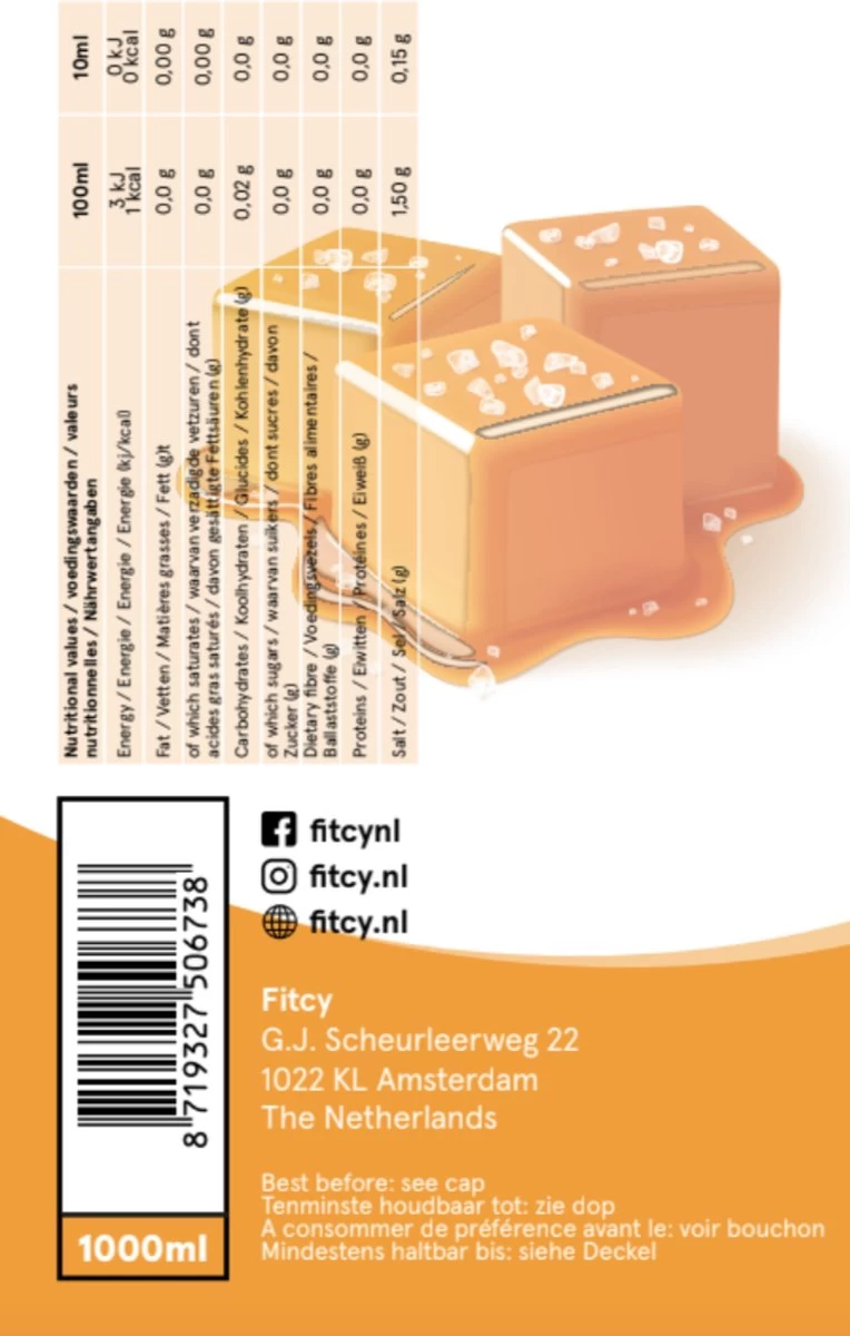 Fitcy | Koffiesiroop | Salted Caramel | Barista Syrup | Zero | Vegan | Vetvrij | Suikervrij | Keto-vriendelijk | Koffie | Siroop | MET DOSEERPOMP | 1L 6 Fitcy | Koffiesiroop | Salted Caramel | Barista Syrup | Zero | Vegan | Vetvrij | Suikervrij | Keto-vriendelijk | Koffie | Siroop | MET DOSEERPOMP | 1L - Afbeelding 4