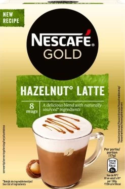 Nescafé Gold Hazelnoot Latte Oploskoffie - 6 Doosjes à 8 Zakjes -Koffie en Thee Verkoop 794x1200 1
