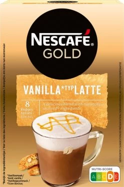 Nescafé Gold Latte Vanille Oploskoffie - 6 Doosjes à 8 Zakjes -Koffie en Thee Verkoop 794x1200 2