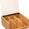 Theedoos/theekist Bruin/zwart 6-vaks 22 X 21 Cm Van Bamboe Hout - Theezakjes Doos/kist -Koffie en Thee Verkoop 934x1200 2