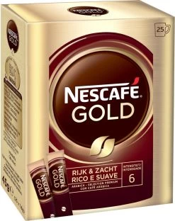 Nescafé Gold Oploskoffie - 6 Doosjes à 25 Zakjes -Koffie en Thee Verkoop 949x1200