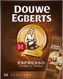Douwe Egberts Espresso Sticks Oploskoffie - 6 X 25 Zakjes -Koffie en Thee Verkoop 954x1200