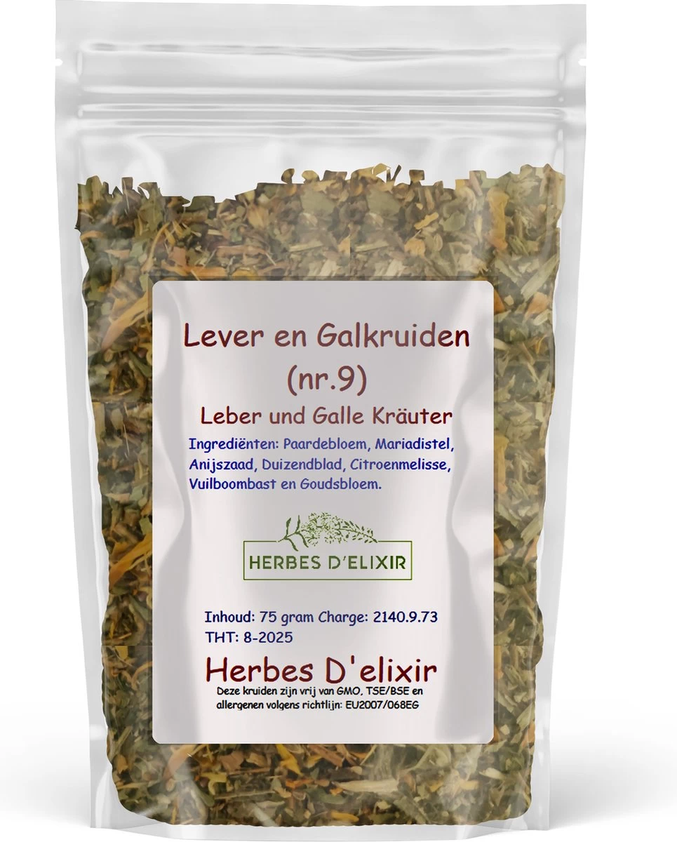 Lever En Gal Kruiden - Kruidenthee - Losse Thee - 75 Gram 3 Lever En Gal Kruiden - Kruidenthee - Losse Thee - 75 Gram