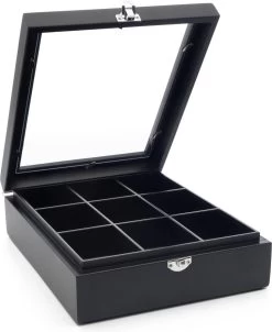 Bredemeijer - Theedoos 9-vaks Venster Bamboe Zwart 7 Bredemeijer - Theedoos 9-vaks Venster Bamboe Zwart -Koffie en Thee Verkoop 981x1200 3