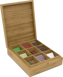Bredemeijer - Theedoos 9-vaks Gesloten Bamboe Natural -Koffie en Thee Verkoop 986x1200 1