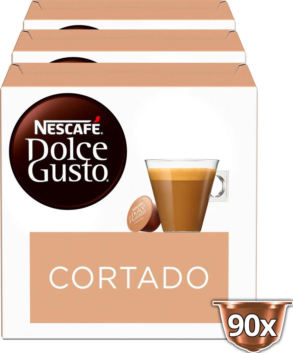 Nescafé Dolce Gusto Cortado Espresso Macchiato Capsules - 90 Koffiecups 4 Nescafé Dolce Gusto Cortado Espresso Macchiato Capsules - 90 Koffiecups - Afbeelding 2
